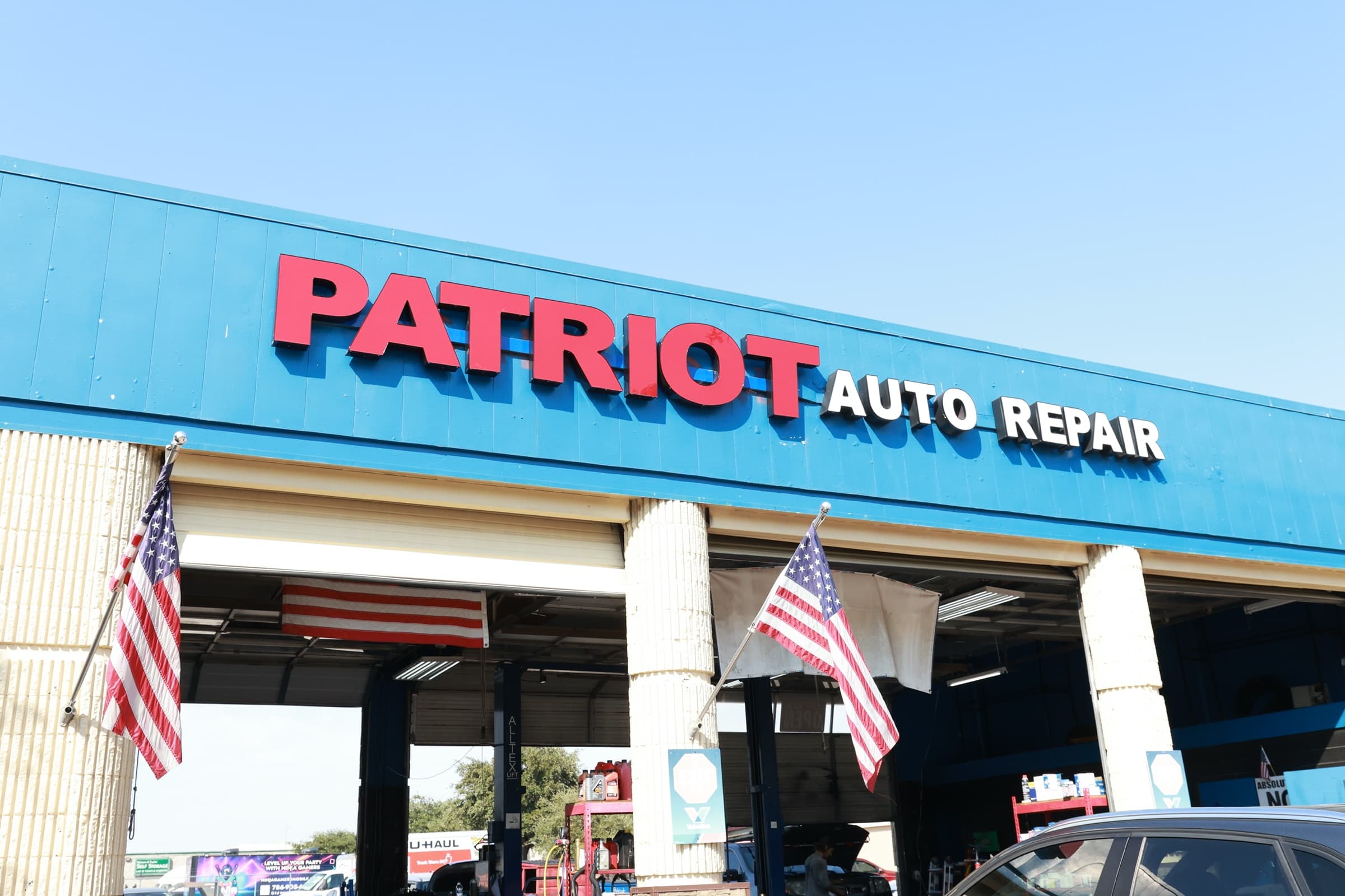 Patriot Auto Repair storefront at 4019 Belt Line Road in Addison, Texas